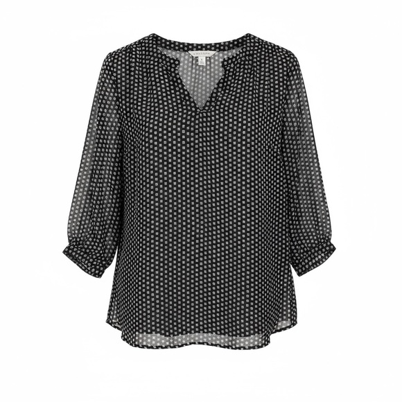 Old Navy Semi-sheer Blouse Size Large 3/4 sleeves - Picture 3 of 3